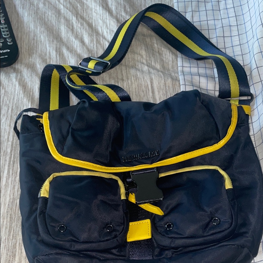 MZ Wallace Navy and Yellow Crossbody Messenger Bag